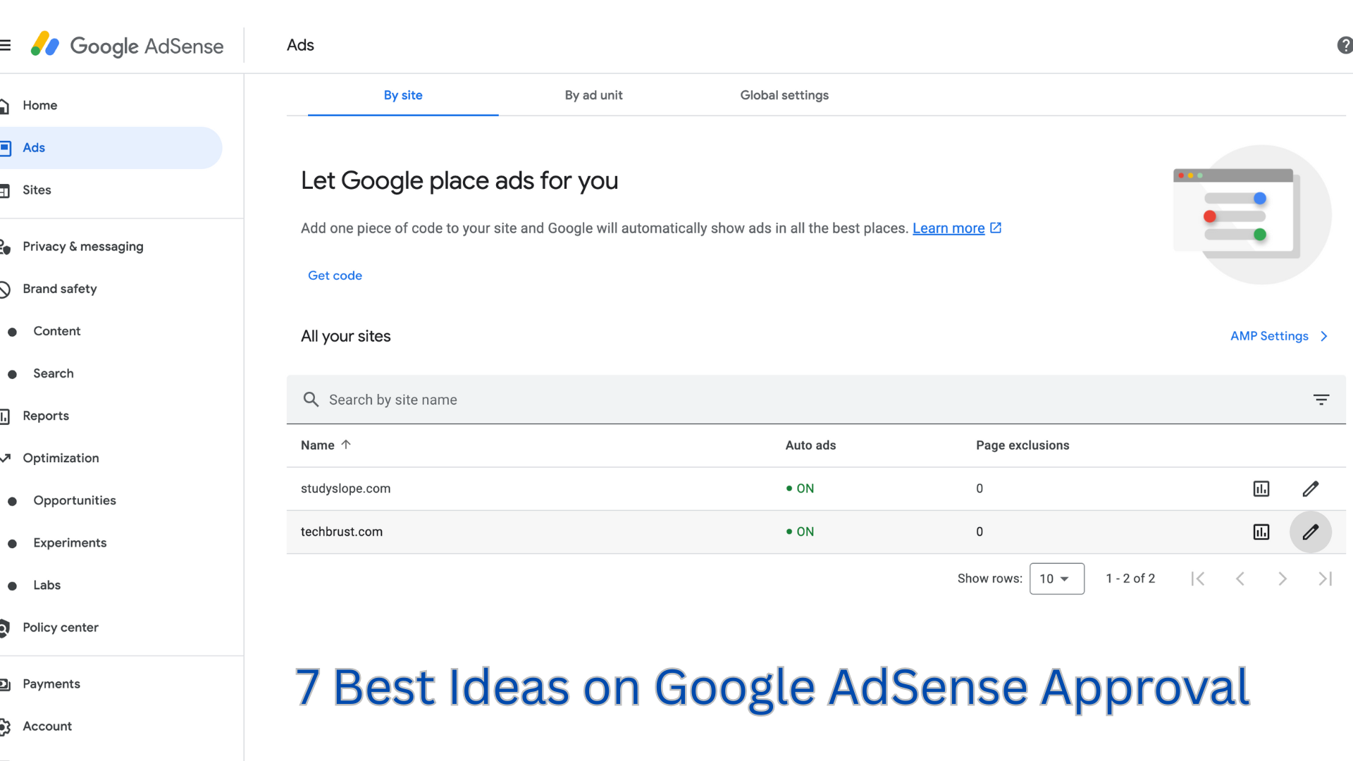 Google AdSense approval